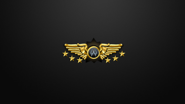 Gold emblem stars black background free wallpaper for desktop - medium preview image