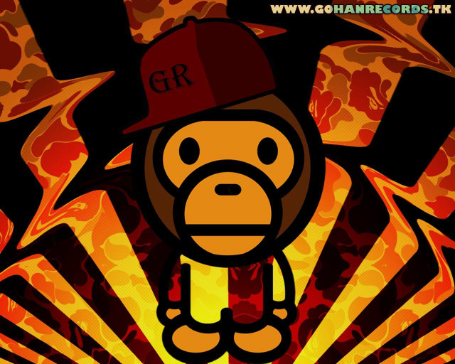Monkey hat red cap fire free wallpaper for desktop - medium preview image