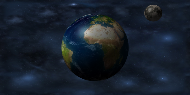 Earth moon stars space aurora free wallpaper for desktop - medium preview image