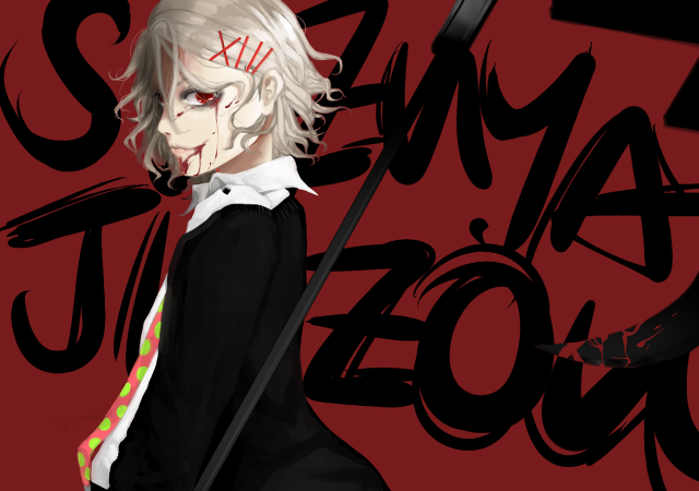 Man white hair black suit free wallpaper for desktop - medium preview image