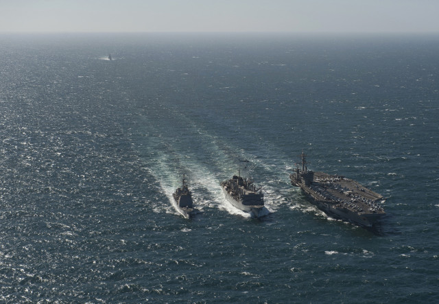 Two ships ocean background smaller free wallpaper for desktop - medium preview image