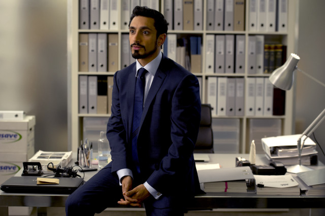 Man suit sitting desk bookcase free wallpaper for desktop - medium preview image