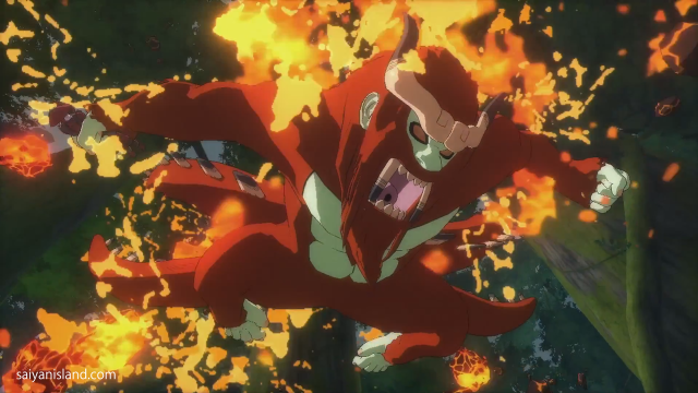 Man red cape flying fire free wallpaper for desktop - medium preview image