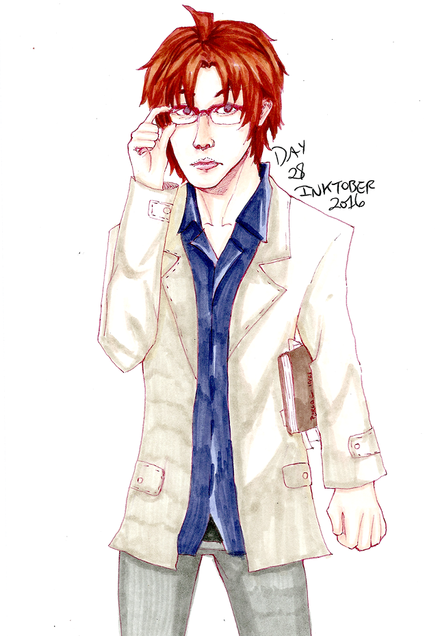 Cedric seaut redhair glasses watercolor free wallpaper for mobile - medium preview image