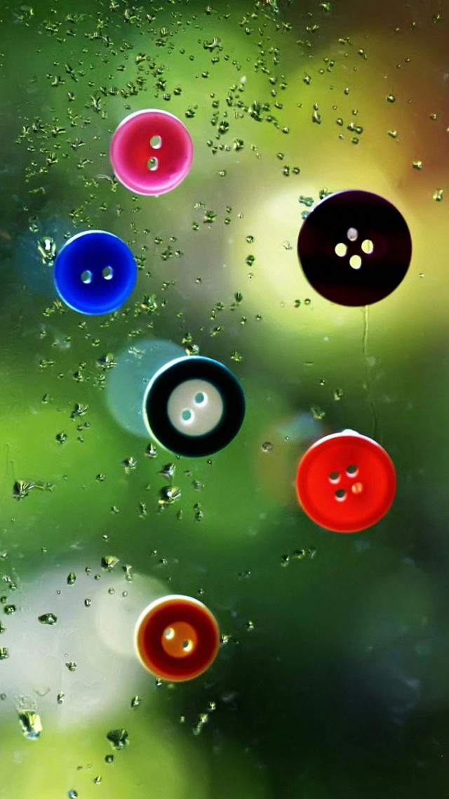 Buttons rain window green blurry free wallpaper for mobile - medium preview image