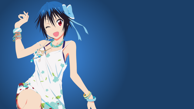 Woman dress butterfly head blue free wallpaper for desktop - medium preview image