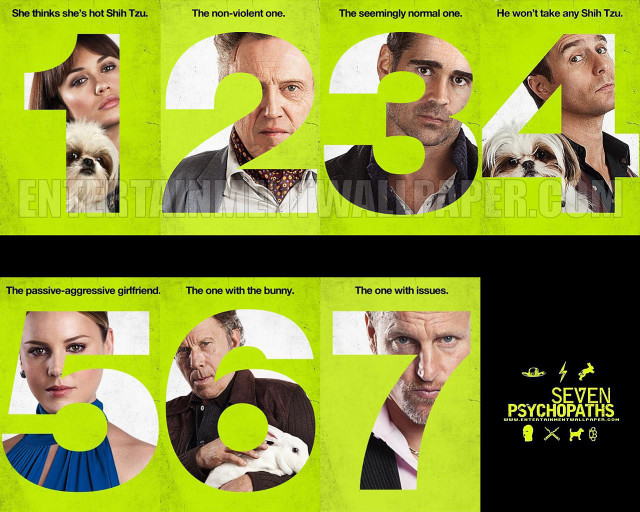 Seven psychopaths movie poster actors free wallpaper for desktop - medium preview image