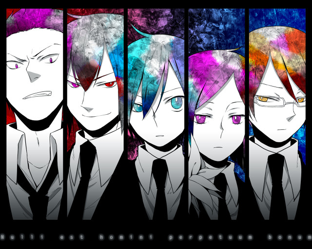 Anime characters colored hair eyes free wallpaper for desktop - medium preview image