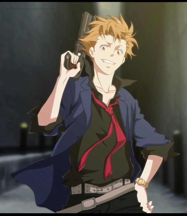 Man suit tie gun smiling free wallpaper for tablet - medium preview image