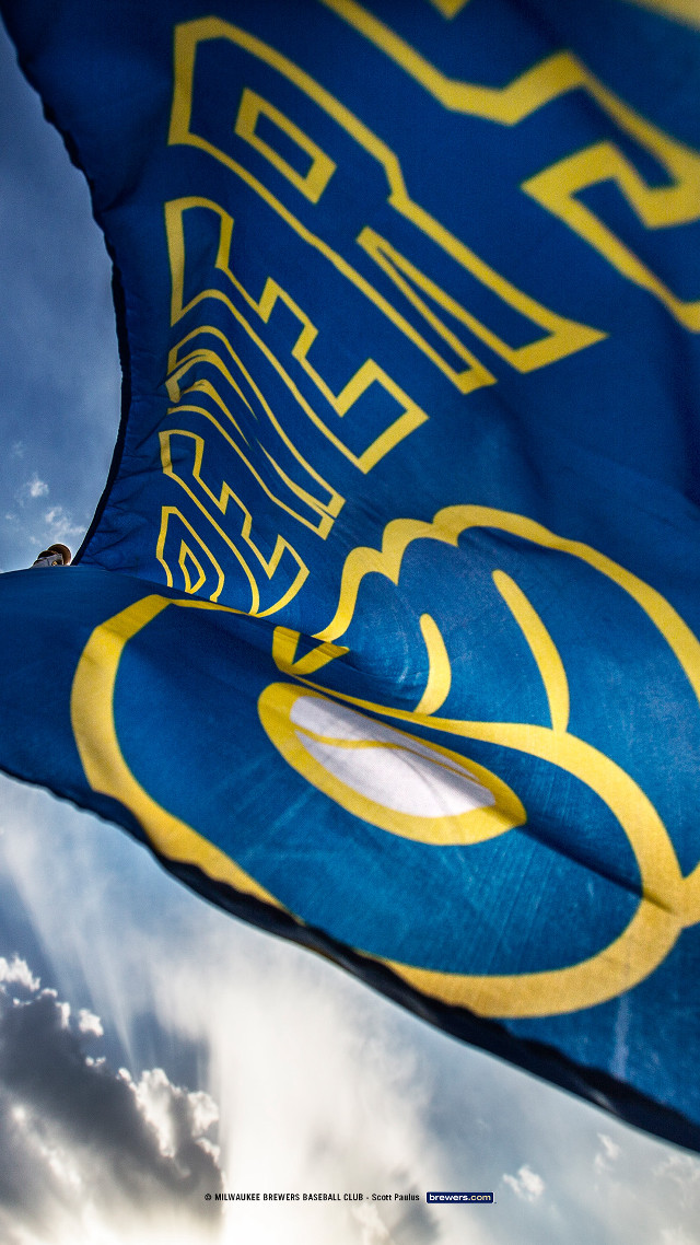 Blue yellow flag sky clouds free wallpaper for mobile - medium preview image