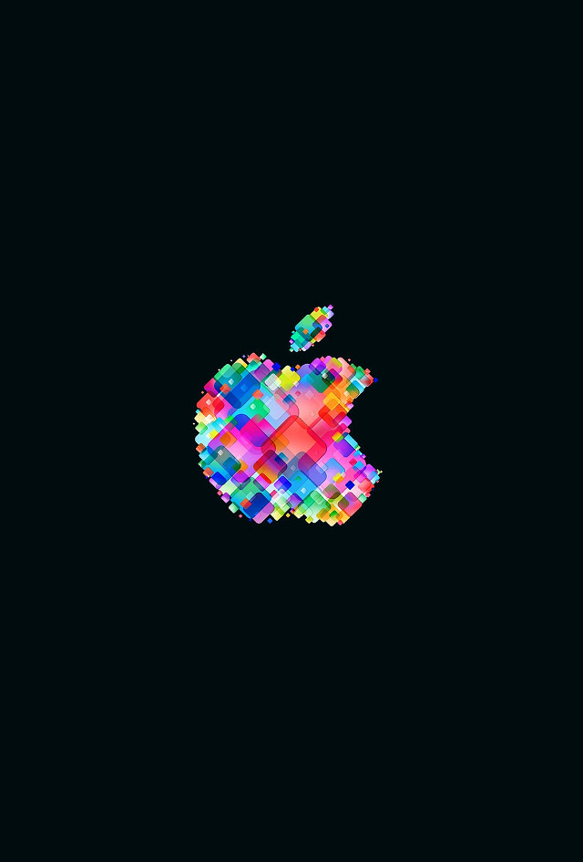 Colorful apple logo black background #2 free wallpaper for mobile - medium preview image