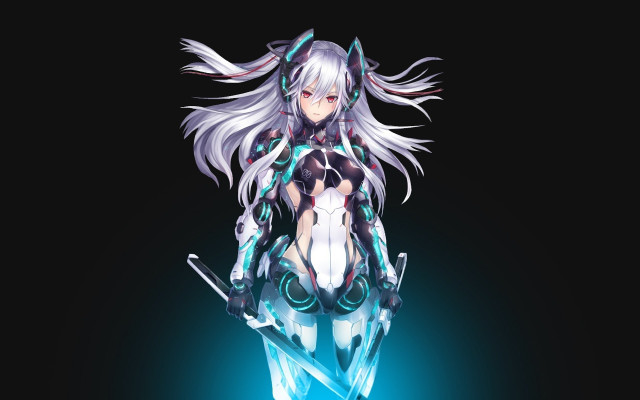 Futuristic woman sword outfit heroic free wallpaper for desktop - medium preview image