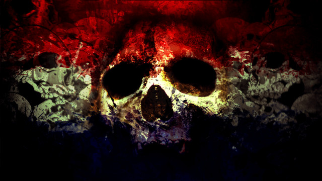 Skull red white paint pattern free wallpaper for desktop - medium preview image
