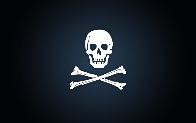 Skull crossbones dark background white free wallpaper for desktop - medium preview image