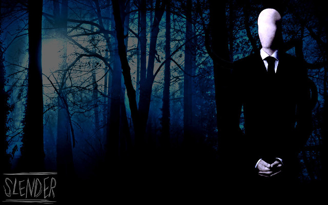 Creepy man forest full moon free wallpaper for desktop - medium preview image