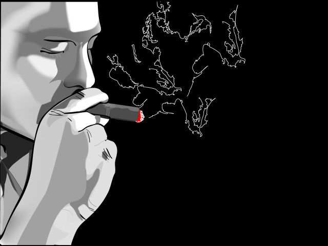 Man smoking cigarette world map #2 free wallpaper for desktop - medium preview image