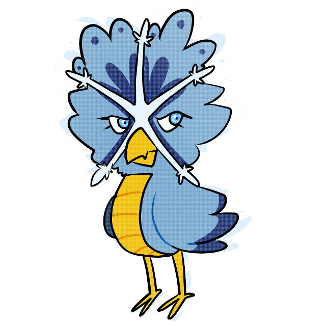 Cartoon bird knife blue face free wallpaper for tablet - medium preview image