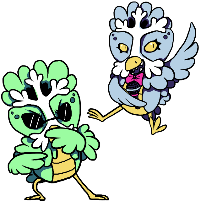 Cartoon birds colored feathers faces free wallpaper for tablet - medium preview image