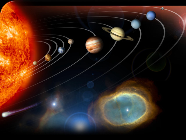 Solar system planets sunset moon free wallpaper for desktop - medium preview image