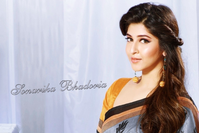 Woman long hair sari earrings free wallpaper for desktop - medium preview image