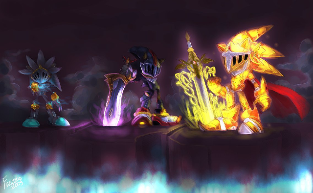 Animated characters stage dark background free wallpaper for desktop - medium preview image