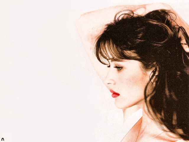 Woman long hair red lipstick #22 free wallpaper for desktop - medium preview image