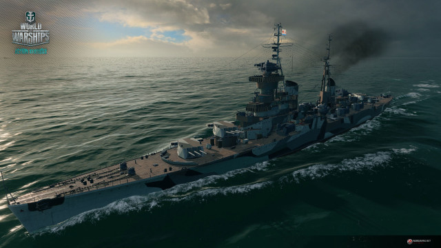 Battleship floating water cloudy sky #4 free wallpaper for desktop - medium preview image