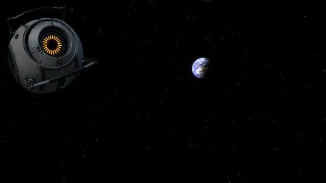 Space station satellite planet matte free wallpaper for desktop - medium preview image