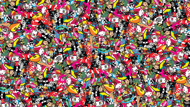 Colorful pattern objects surface variety free wallpaper for desktop - medium preview image