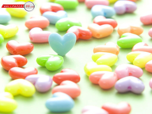 Heart shaped candy on table free wallpaper for desktop - medium preview image