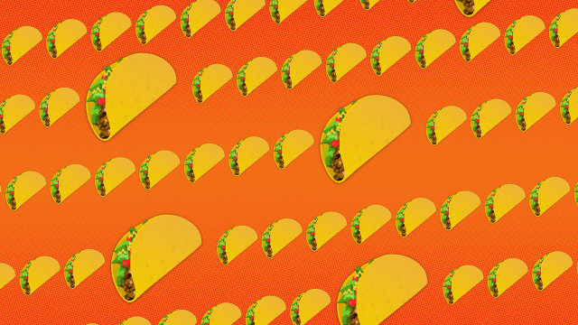 Tacos sandwich orange background green free wallpaper for desktop - medium preview image