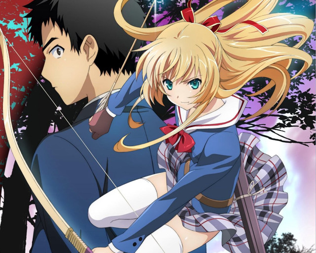 Man woman bows arrows hands free wallpaper for desktop - medium preview image