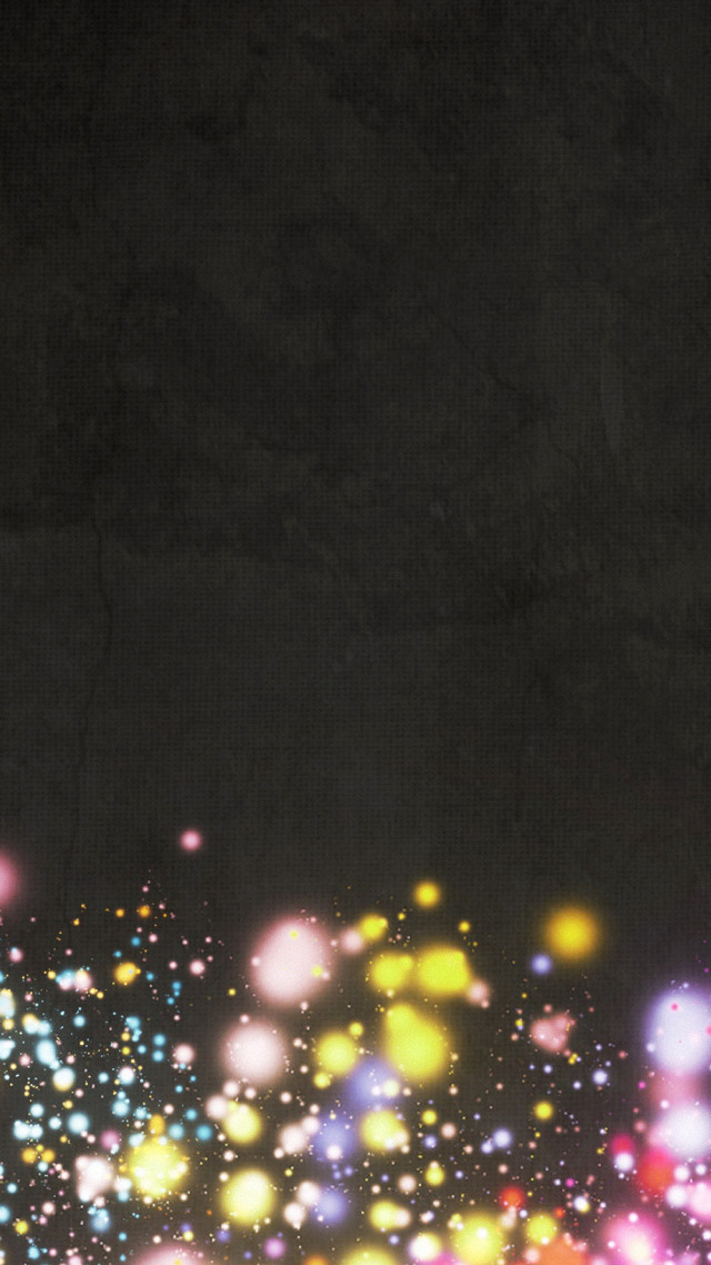 Black background colorful lights clock free wallpaper for mobile - medium preview image