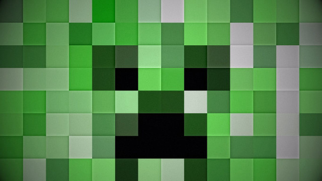 Green pixellated background black square free wallpaper for desktop - medium preview image
