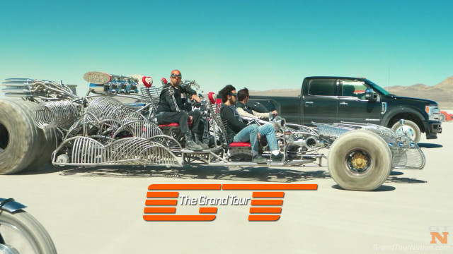 Motorcycle group desert monster truck free wallpaper for desktop - medium preview image