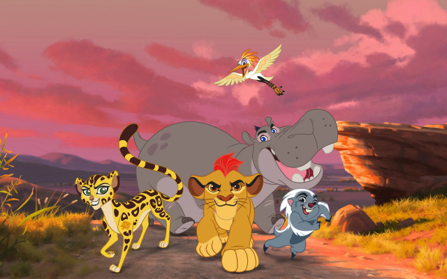 Cartoon animals dirt road cliff free wallpaper for desktop - medium preview image