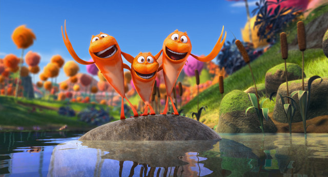 Orange cartoon characters rock pond free wallpaper for desktop - medium preview image