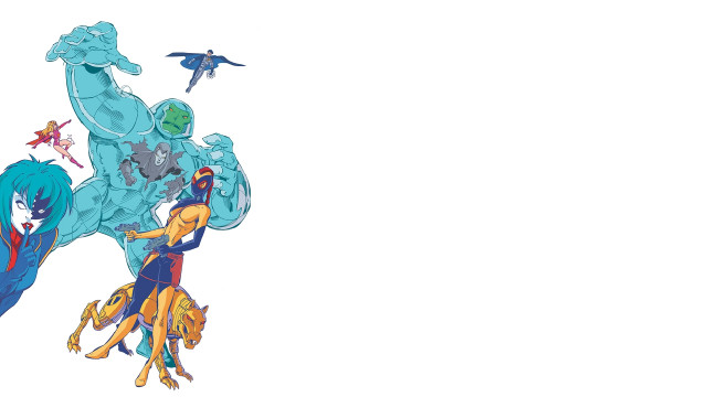 Woman man dragon bird drawing free wallpaper for desktop - medium preview image