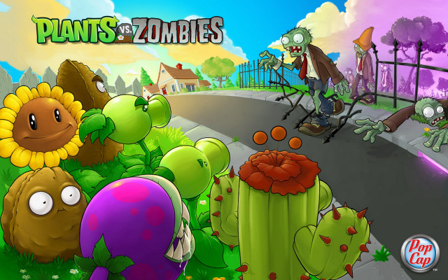 Plants zombies road fence person free wallpaper for desktop - medium preview image