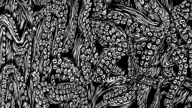 Black white flowers drawing black free wallpaper for desktop - medium preview image