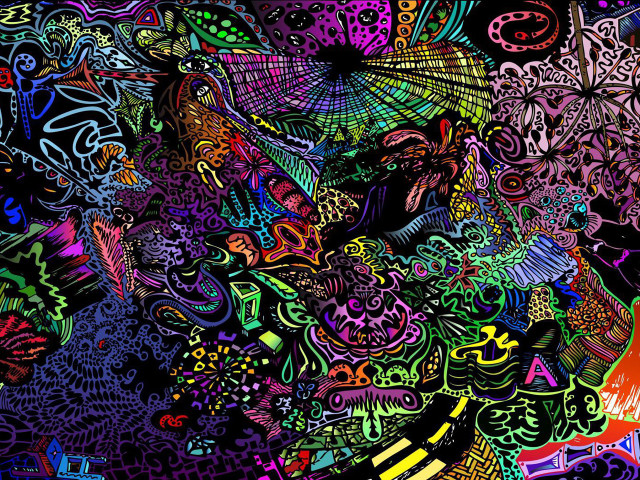 Woman colorful background flowers leaves free wallpaper for desktop - medium preview image