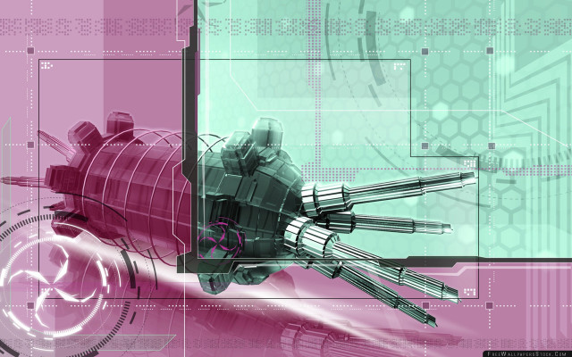 Robot keys pink background black free wallpaper for desktop - medium preview image