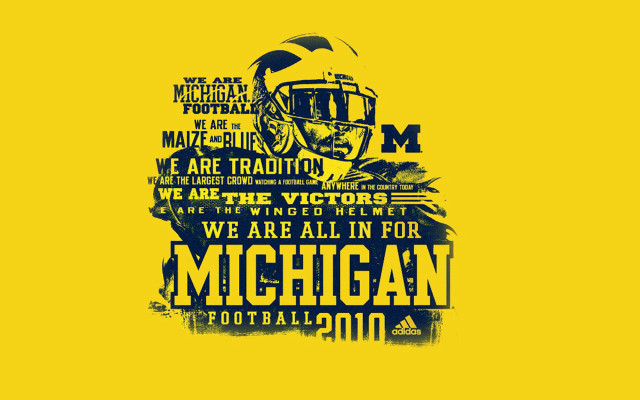 Michigan football team poster helmet #2 free wallpaper for desktop - medium preview image