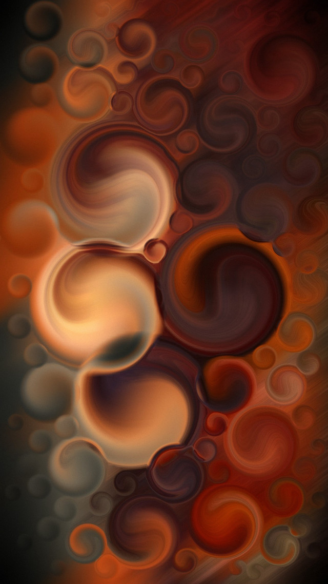 Brown orange swirl black background free wallpaper for mobile - medium preview image
