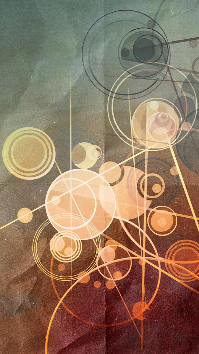 Circles lines brown background green free wallpaper for mobile - medium preview image