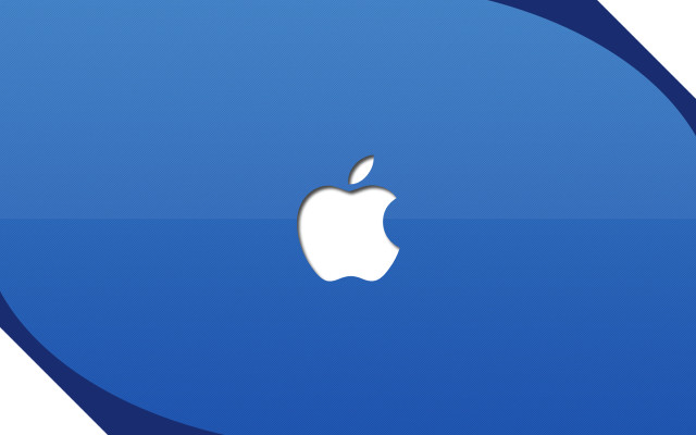 Apple logo blue white typographic free wallpaper for desktop - medium preview image