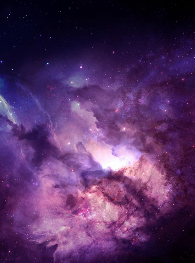 Purple blue space stars clouds #2 free wallpaper for mobile - medium preview image
