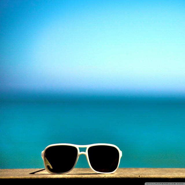 Sunglasses ocean ledge blue sky free wallpaper for tablet - medium preview image