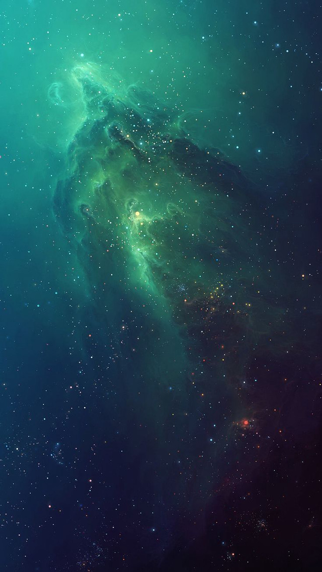 Large green blue space stars #2 free wallpaper for mobile - medium preview image