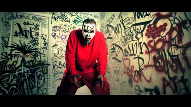 Man red shirt mask graffiti free wallpaper for desktop - medium preview image